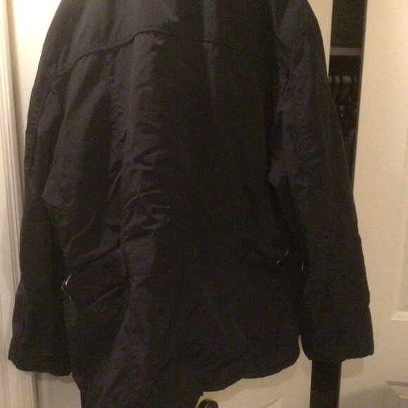 Men's Winter Jacket Hidden Hood Nylon Black 2 XL - Picture 6 of 9